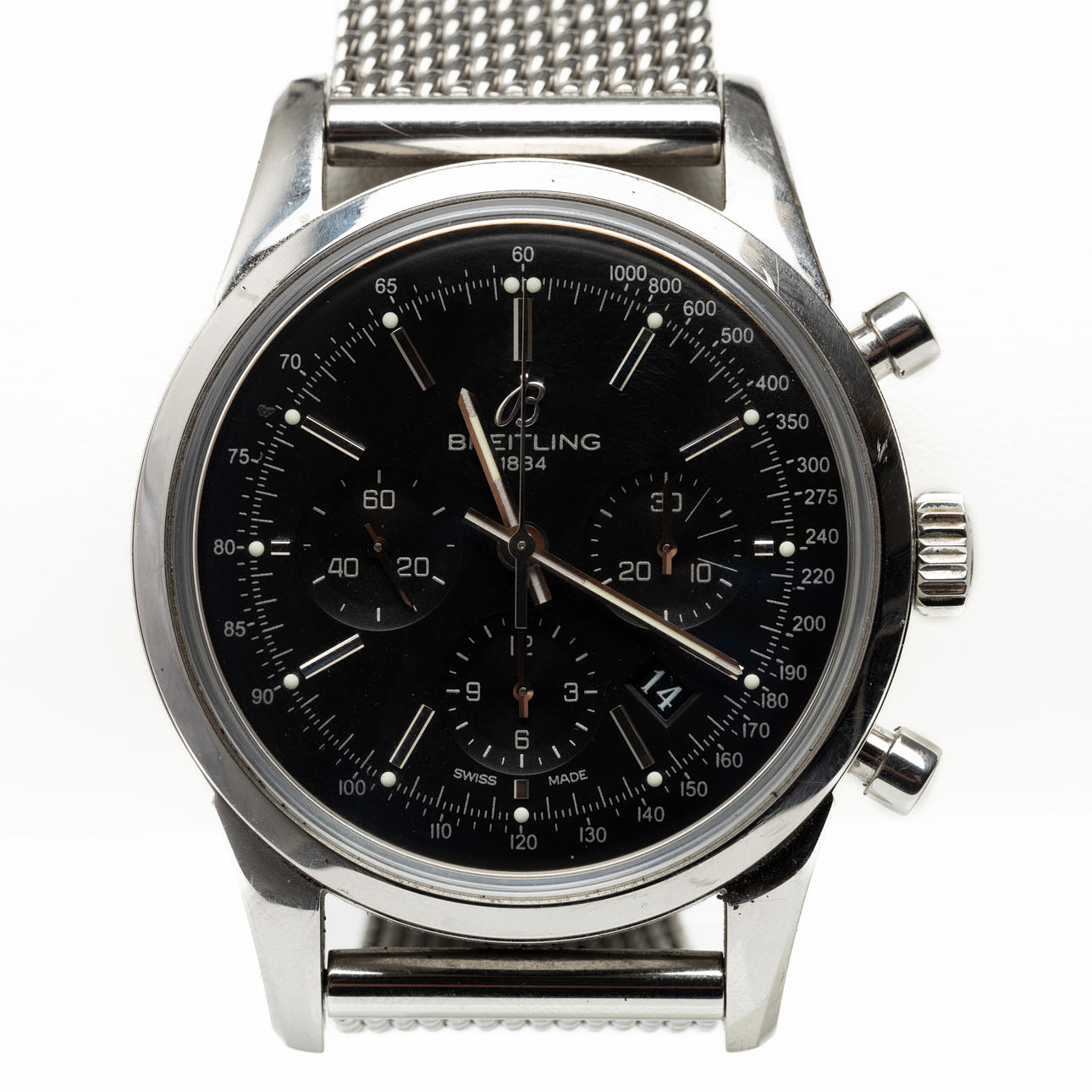 BREITLING, cronógrafo Transocean, cronómetro, reloj de pulsera, automático, cronógrafo, cal 01, acero, aproximadamente 2012.