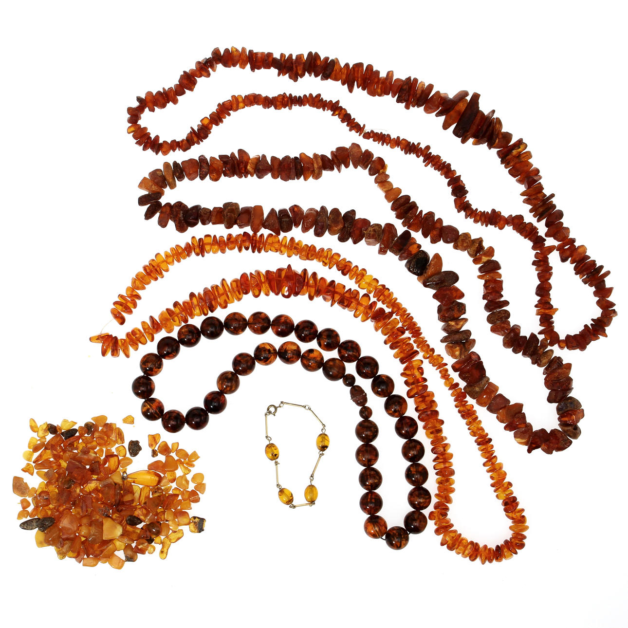 SMYCKEN, 5 st, bärnsten samt påse med BÄRSTENAR.