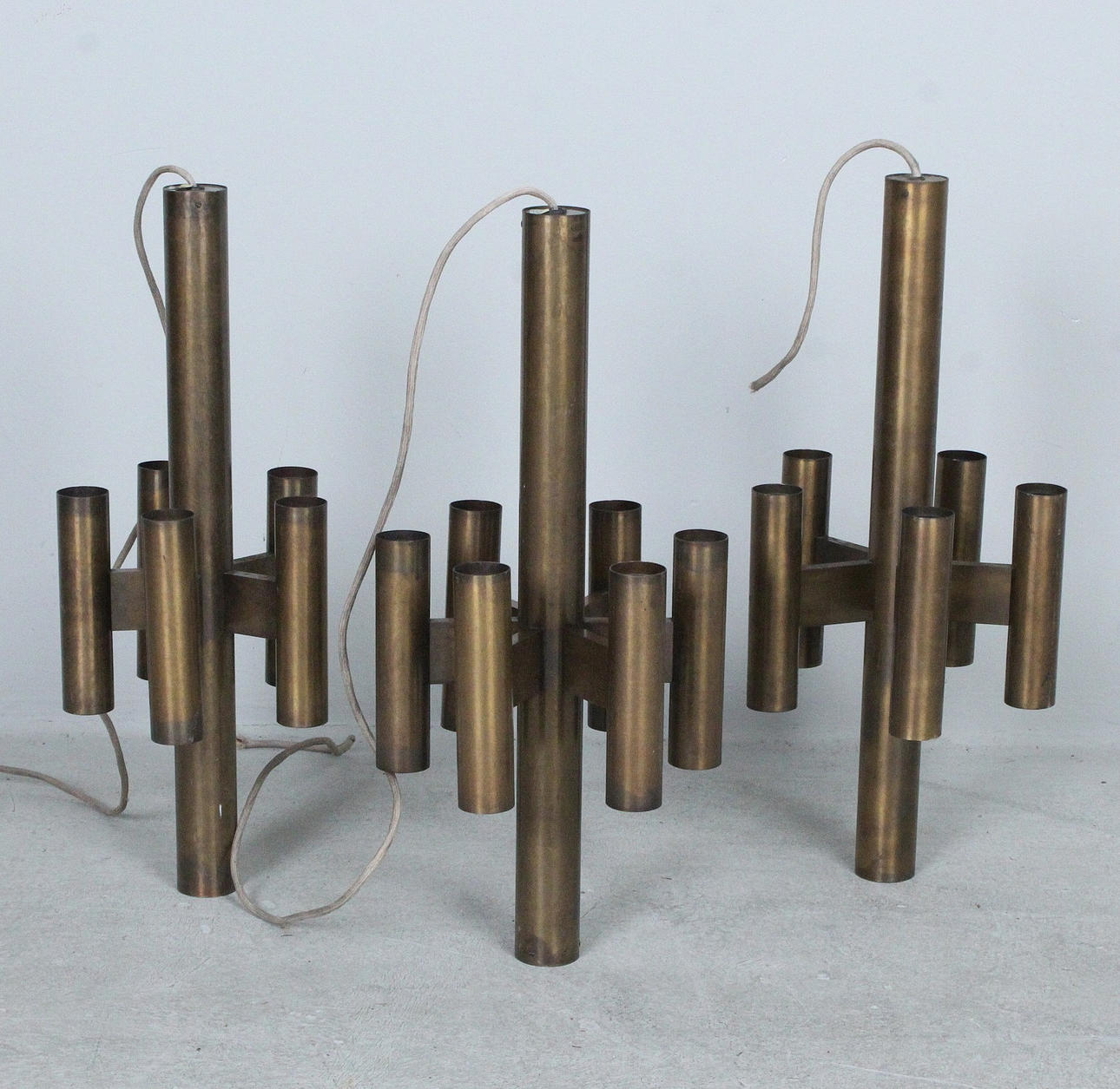 Sæt messing loftlamper, Gotthold Schönwandt værksted.