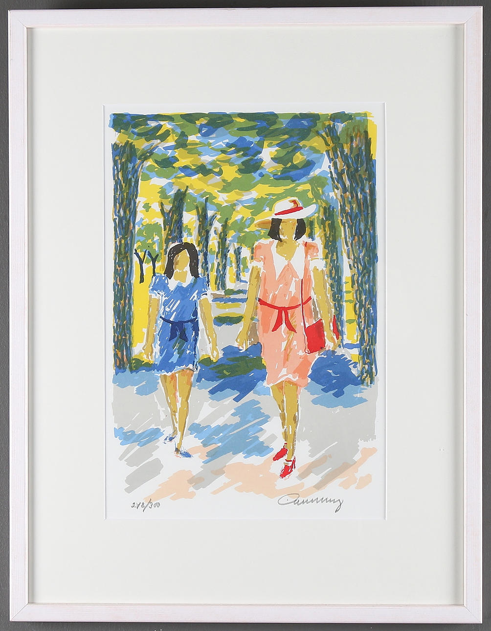 EINAR WENNBERG. Flanörer, färglitografi, signerad och numrerad 248/300.