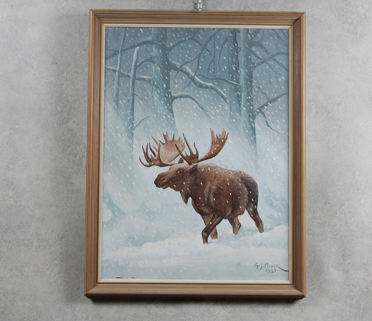 OKÄND KONSTNÄR. olja på duk, signerad, G.J Flink, daterad 1921.