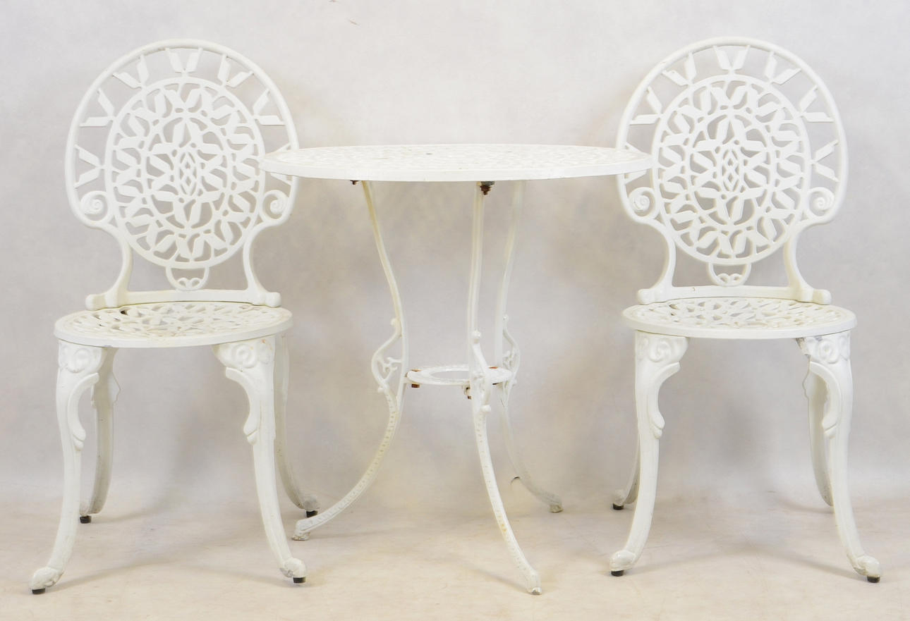 TRÄDGÅRDSGRUPP, 3-delar, aluminium, 19/2000-tal.