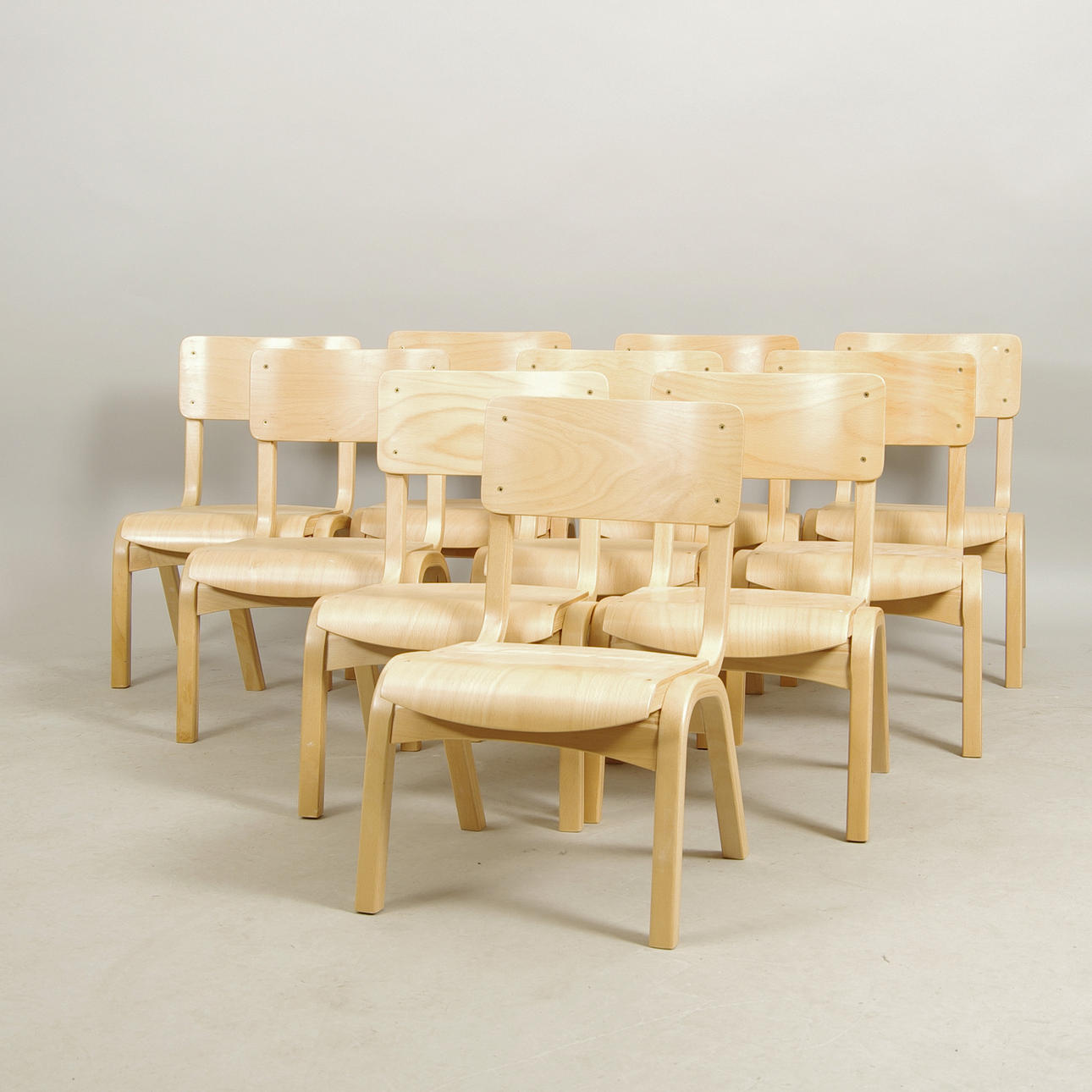 STOLAR, 10 stycken, barnmodell, bok/böjträ.