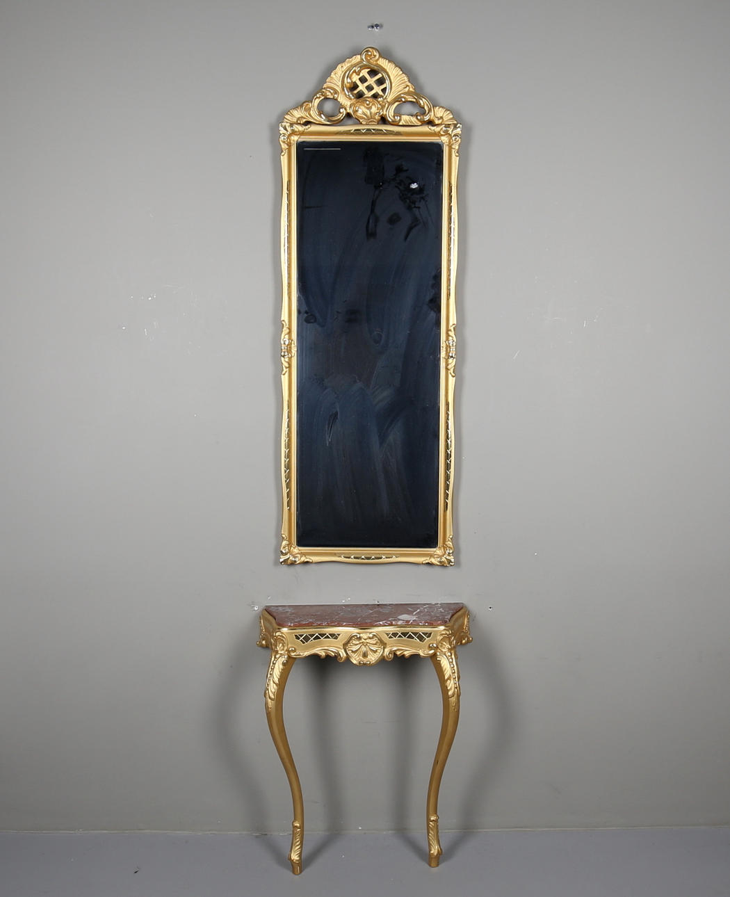 SPEGEL OCH KONSOLBORD, rokokostil, 1900-talets andra hälft.
