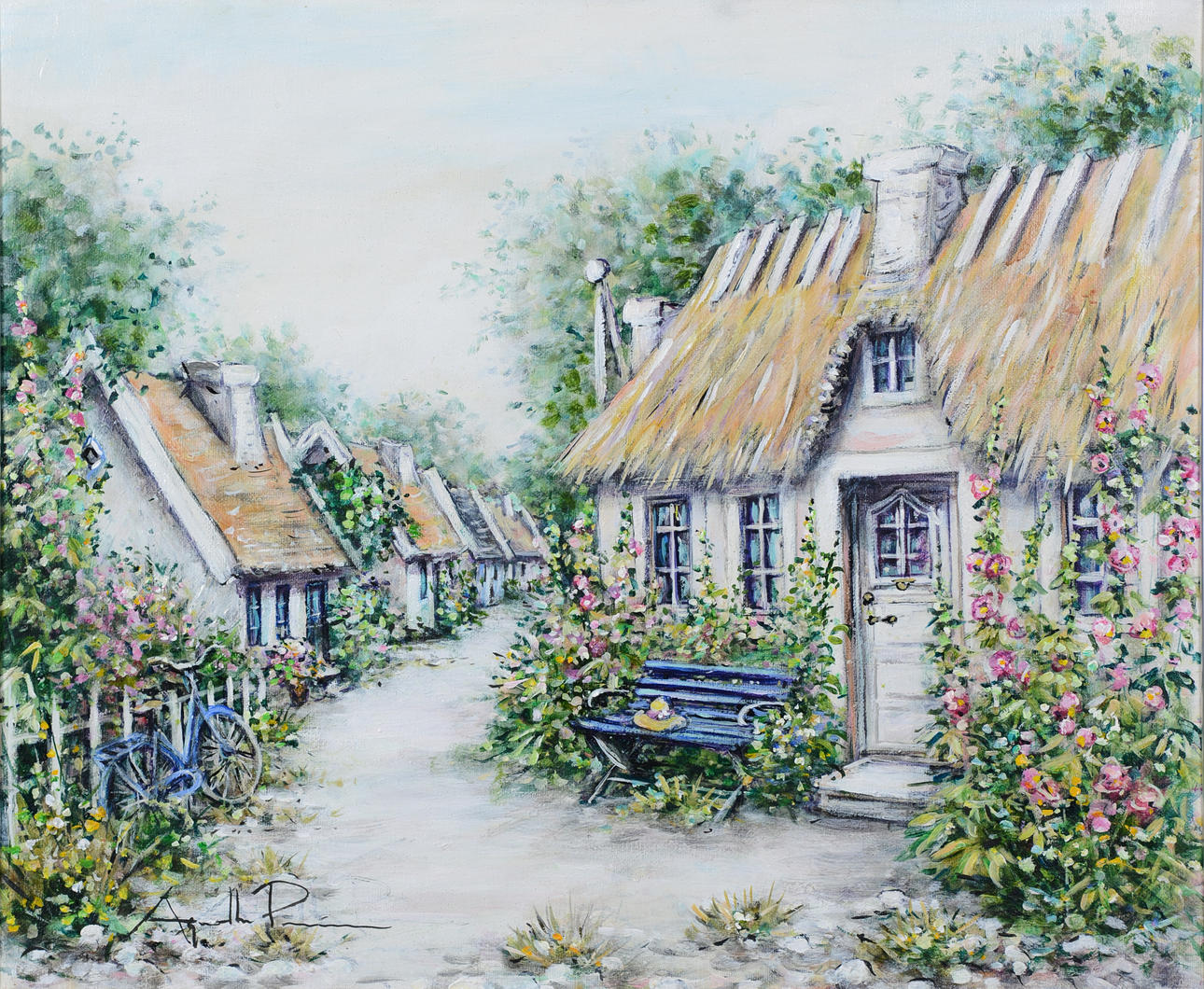 AGNETHA PERSSON. Skånemotiv, Öl auf Leinwand, signiert.