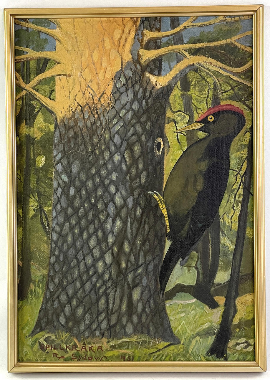 UNIDENTIFIED ARTIST, oil on panel, “Spillcrow”, signed and dated 1951 ...