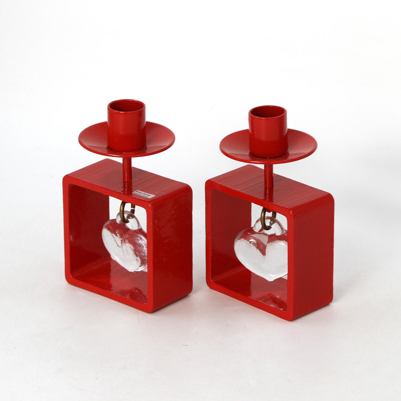 PAIR OF CANDLESTICKS, HEART, BODA FORGING.