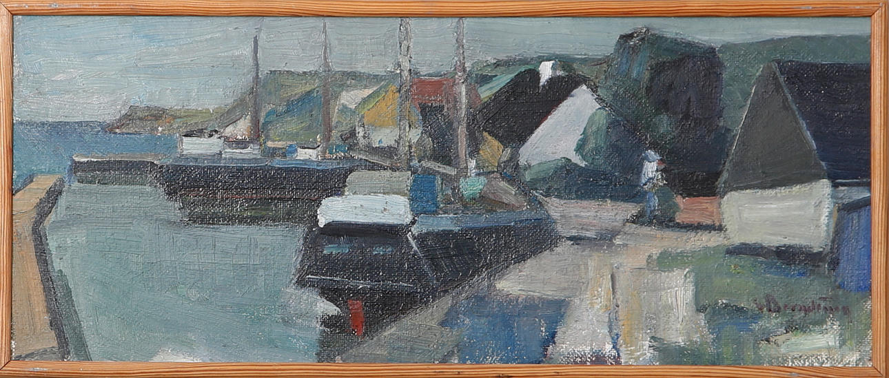 CARL BERNDTSSON. Kyrkbacken, Ven, olja på pannå signerad C Berndtsson.