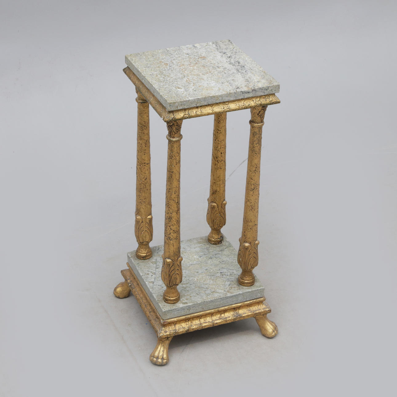 PEDESTAL, with stone panels.