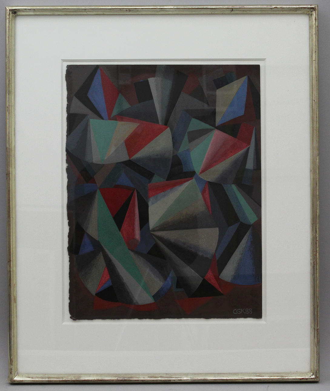 C GÖRAN KARLSSON. Komposition. Tempera. Signerad CGK och daterad -88.