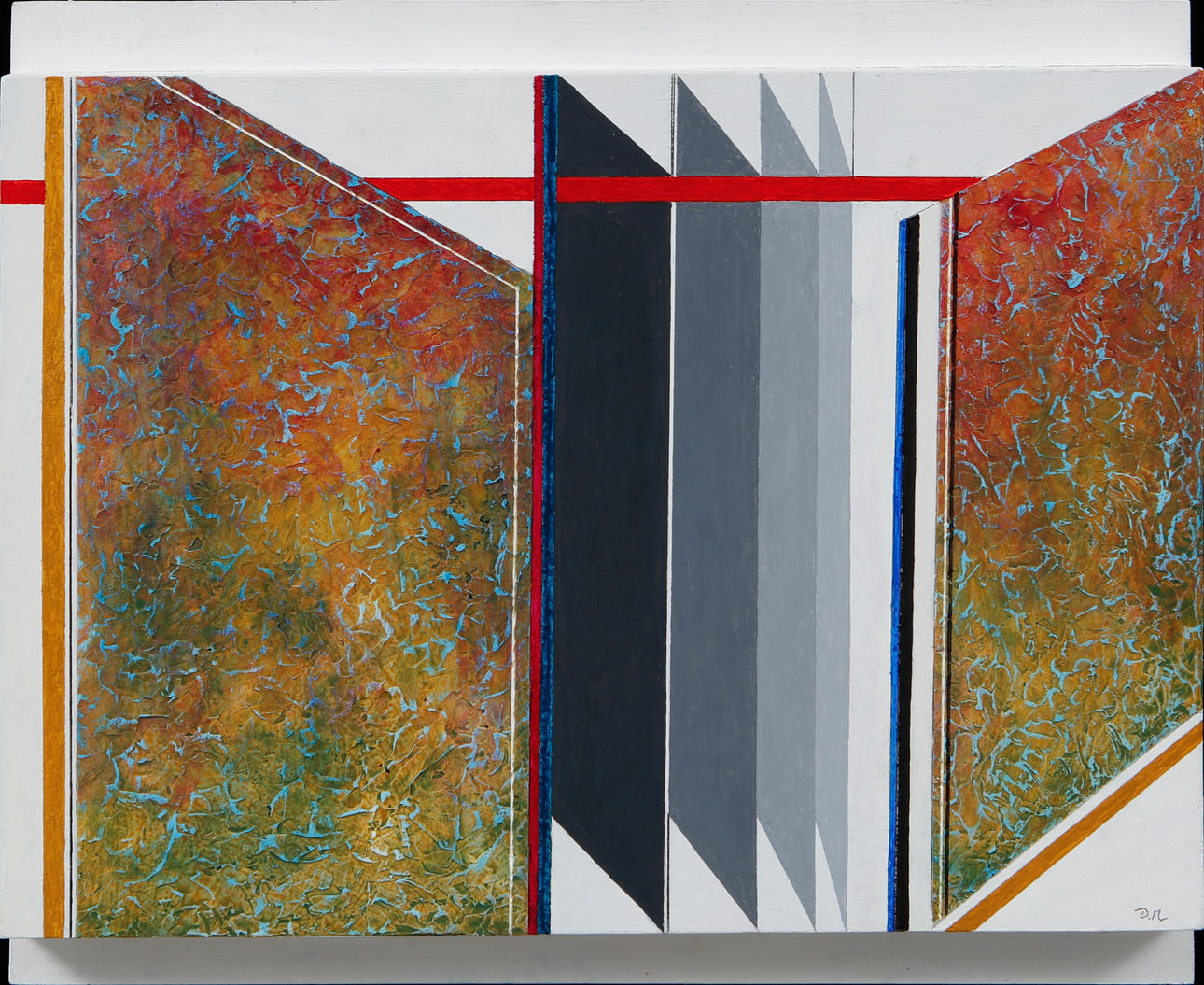 DIETER MATZNER. “Room illusion”, mixed media on panel, signed.