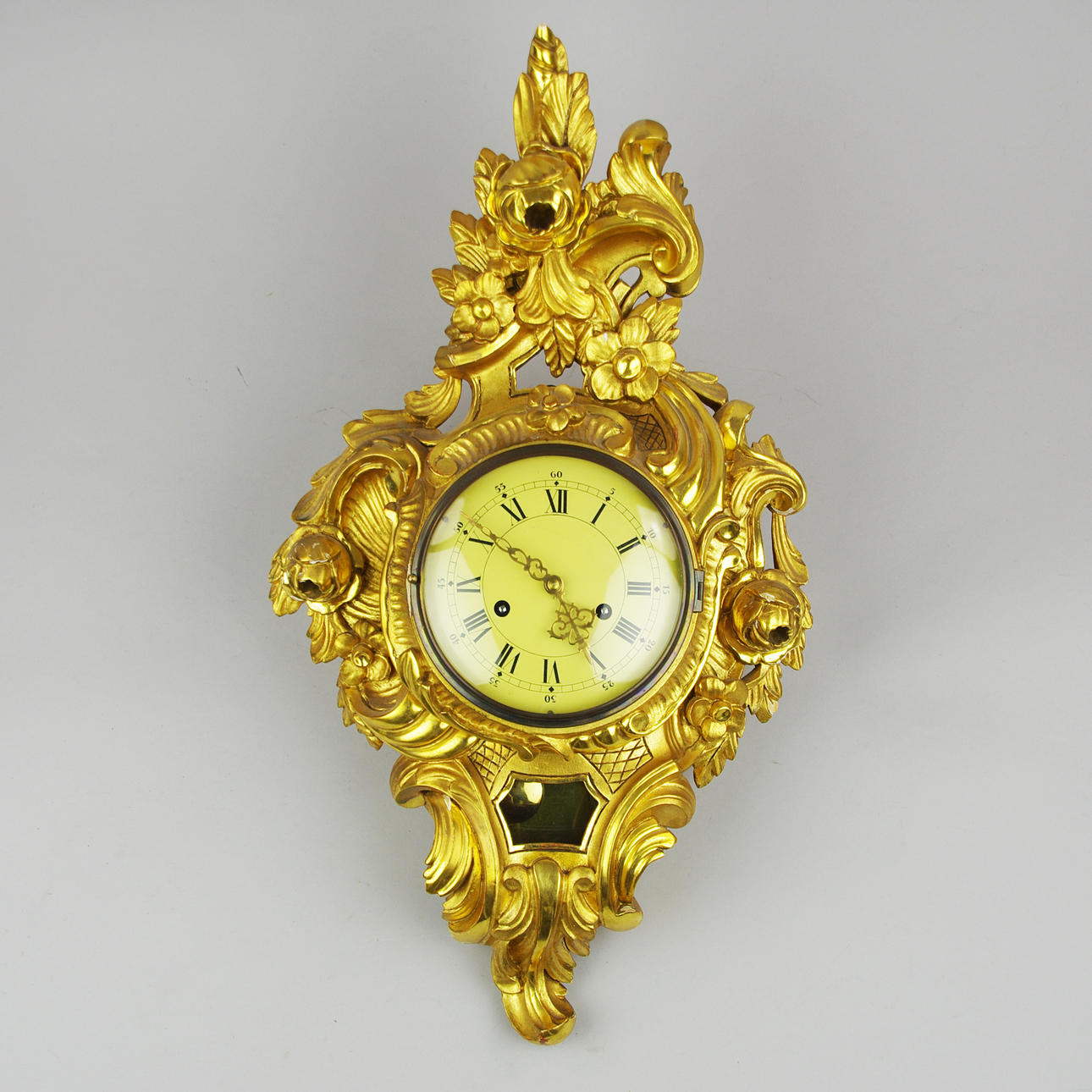 VÄGGPENDYL, förgylld, ODO, rokokostil.