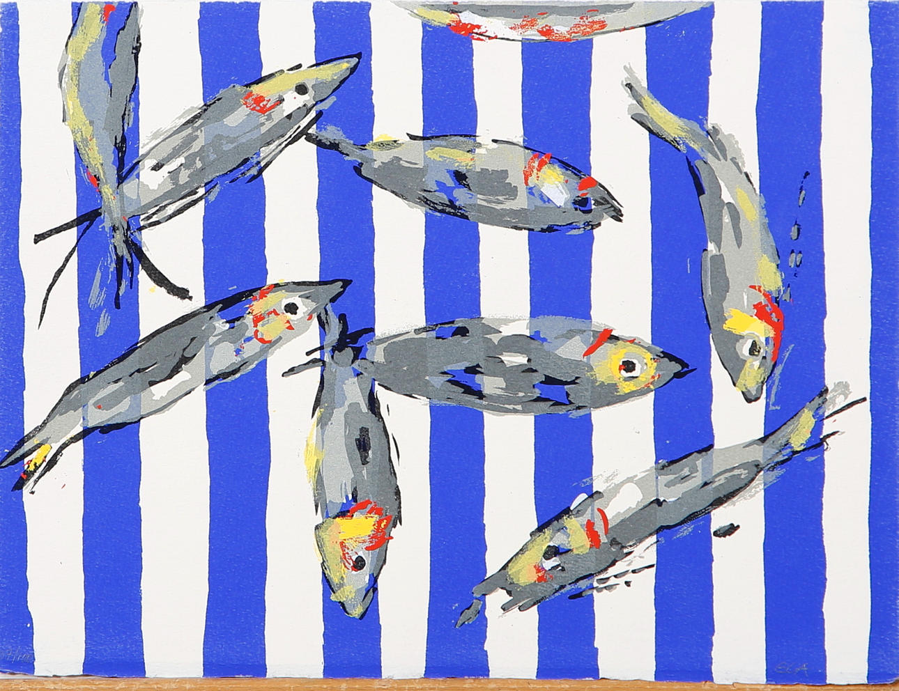 ELKE LEISCHEN ANDERSSON. Herring, color lithograph, signed ELA and numbered 97/100.