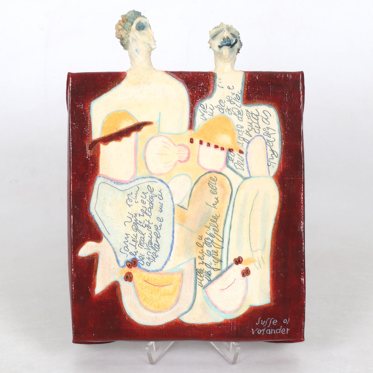 SUSSE VOLANDER. „Chicklings“, Mischtechnik, Keramik, signiert.