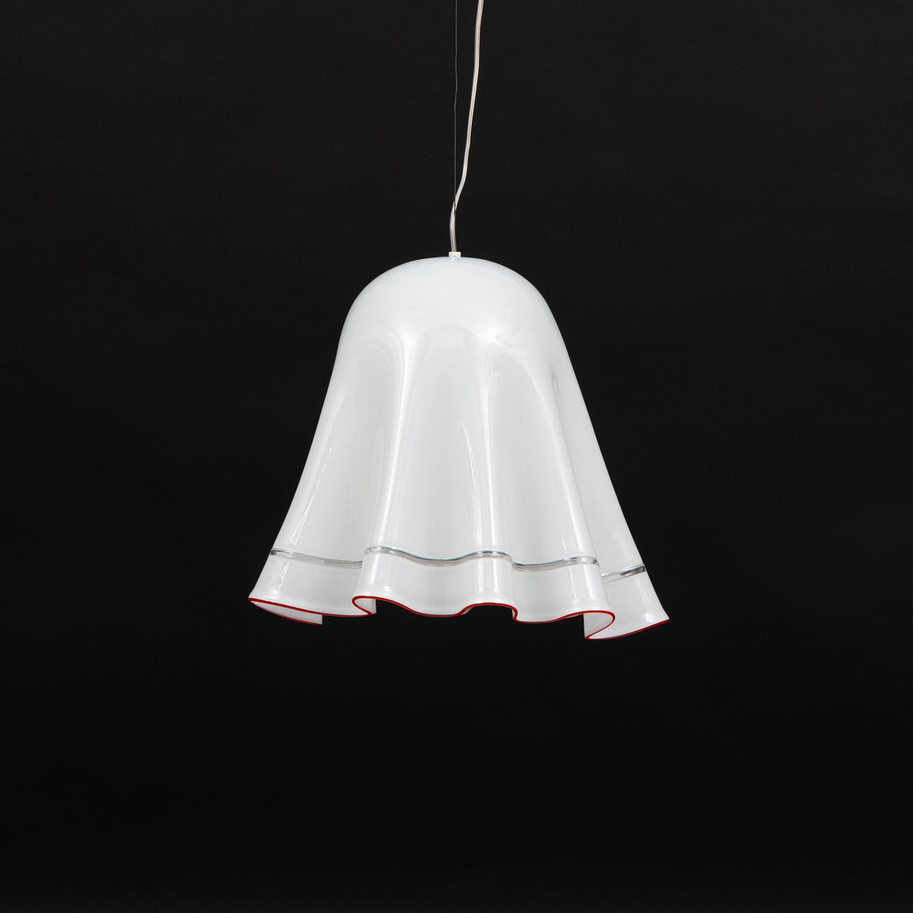 CEILING LAMP opal glass, Murano, Italy.