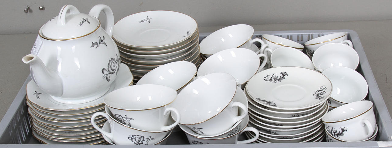 SERVISDELAR, 49 delar, porslin, Lidköping.