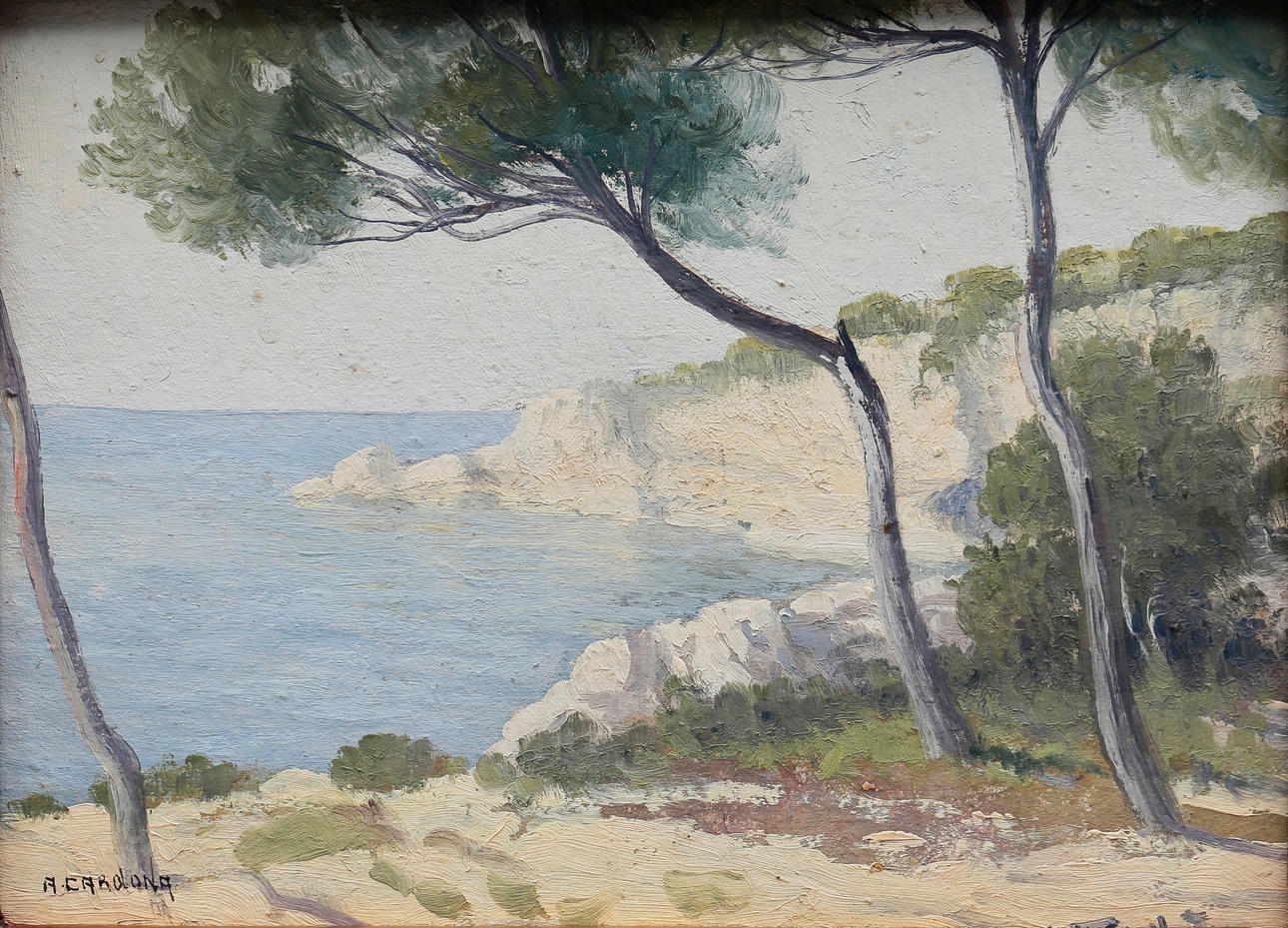 CATALAN SCHOOL, 20TH CENTURY. Seasude view.