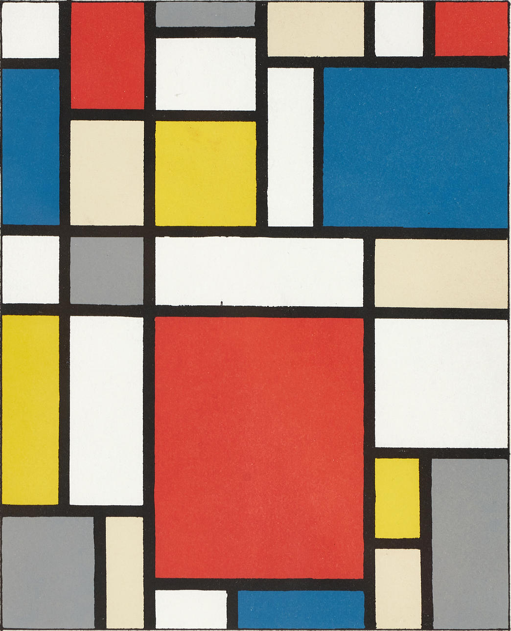 FRANCISKA CLAUSEN (1899-1986), Neoplastic composition, signed, ea edition, lithograph in colours.