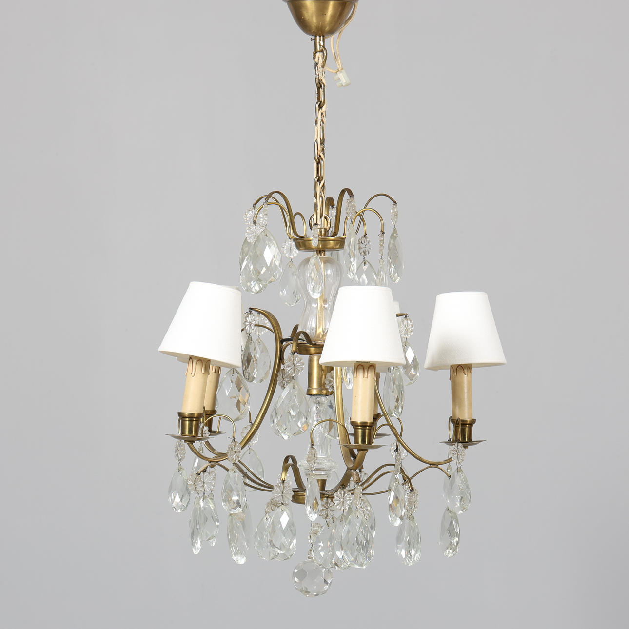 LÁMPARA BARROCA, 5 brazos, electrificada.