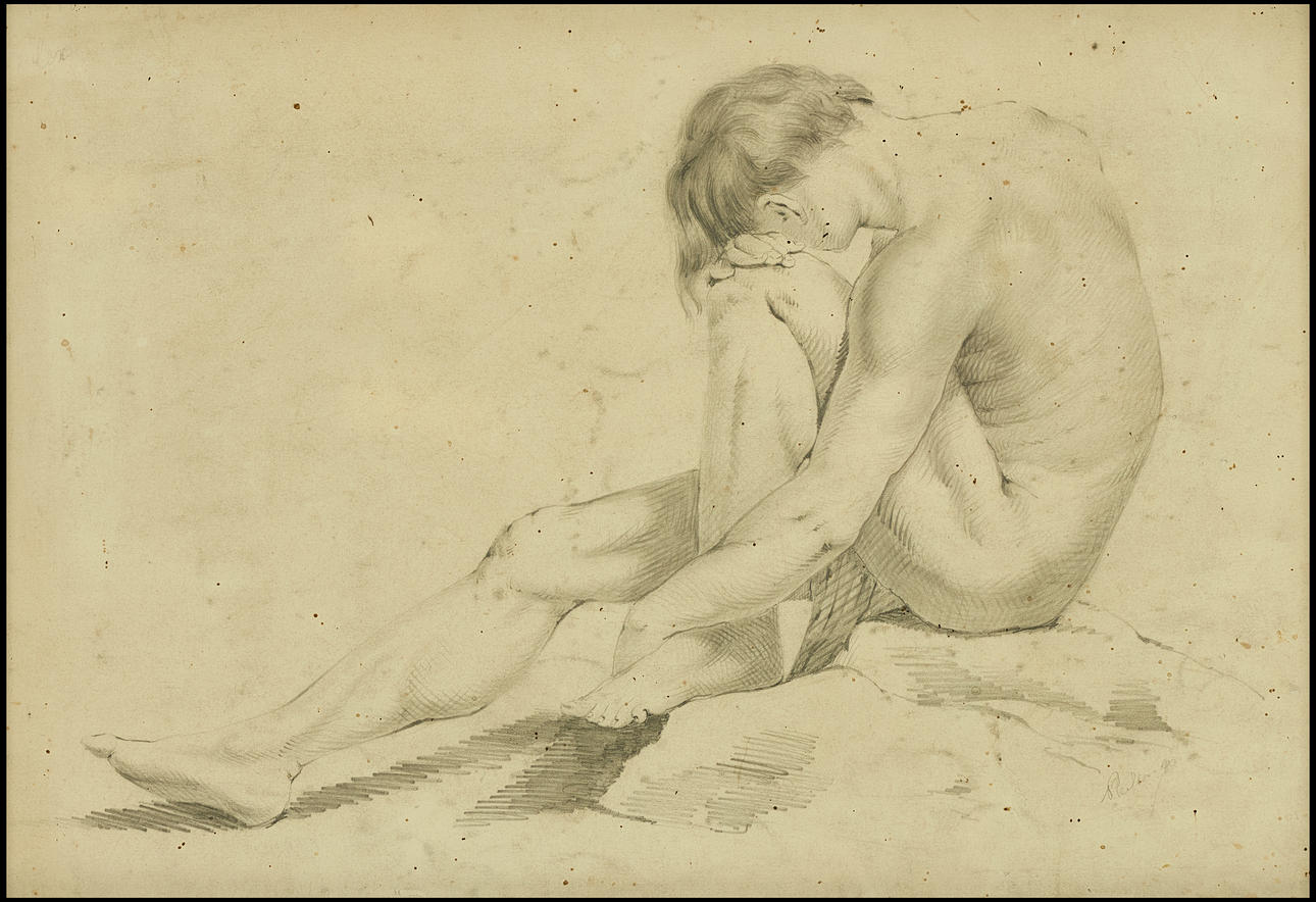 UNIDENTIFIED ARTIST (1800/1900), Model study, signed and dated, pencil.