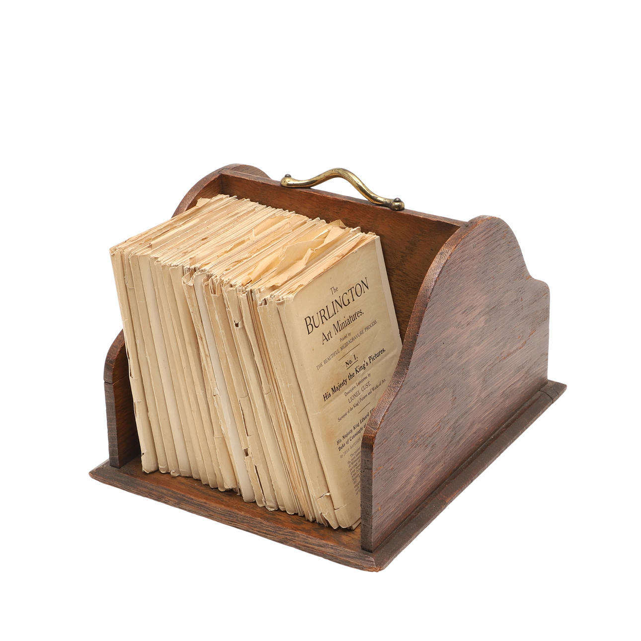 ET DELSÆT AF BURLINGTON KUNSTMINIATURER I EGETRÆSSTATIV.