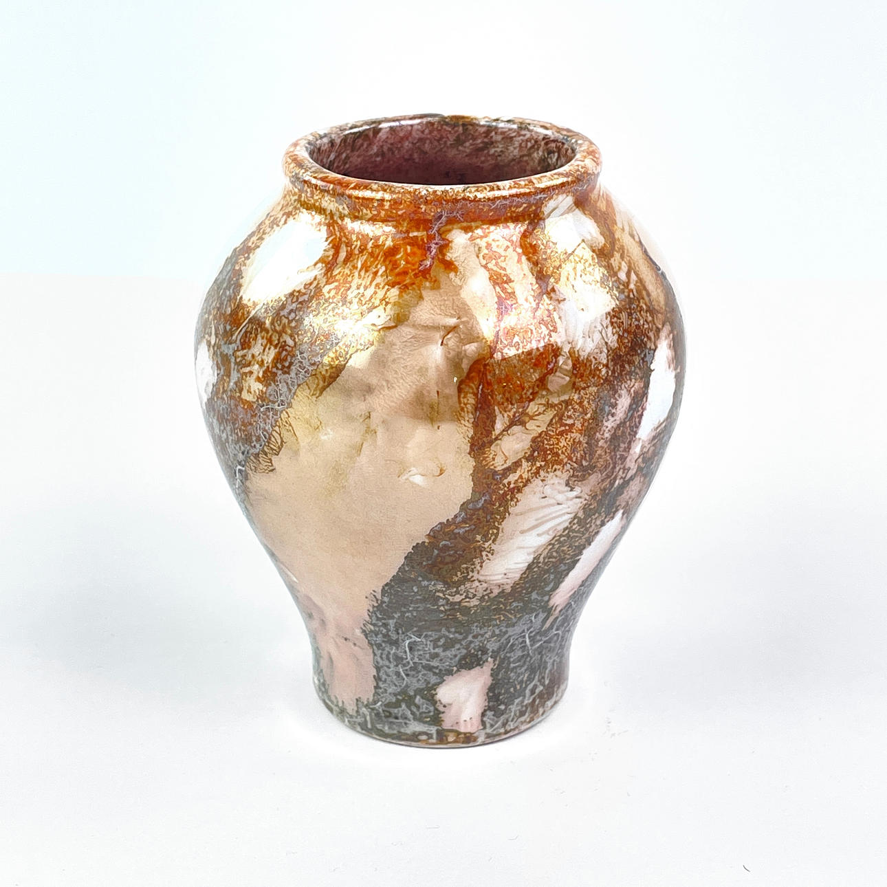Old Arabia アラビア Marble Luster vase 花瓶 アールデコ アラビア フィンランド 花瓶: 1920年代 大理石釉