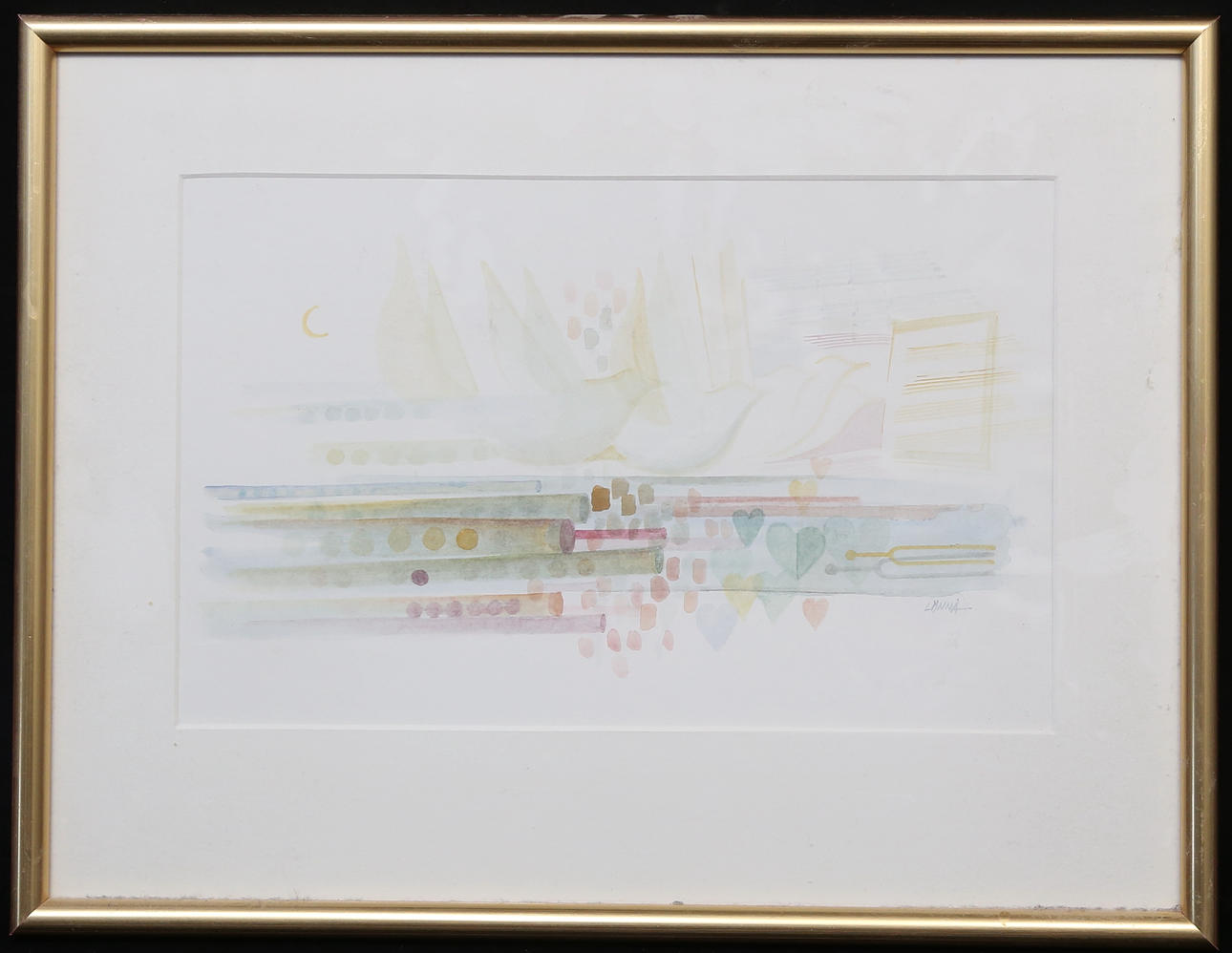 KJELL LÖNNÅ. Watercolour, signed.
