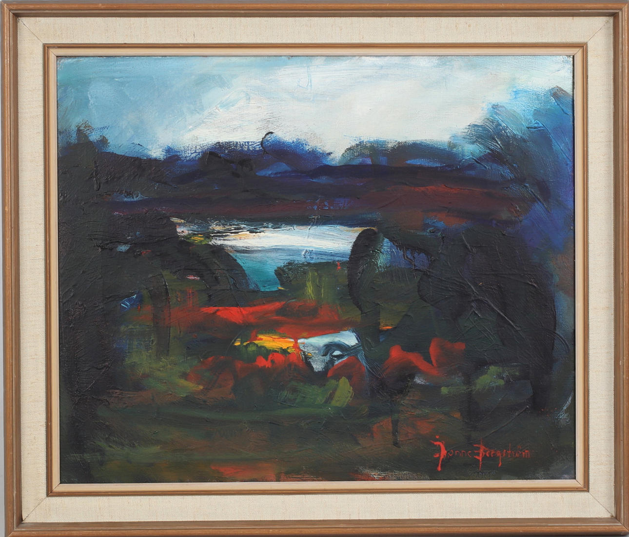 JONNE BERGSTRÖM. “Evening light”, oil on canvas, signed.