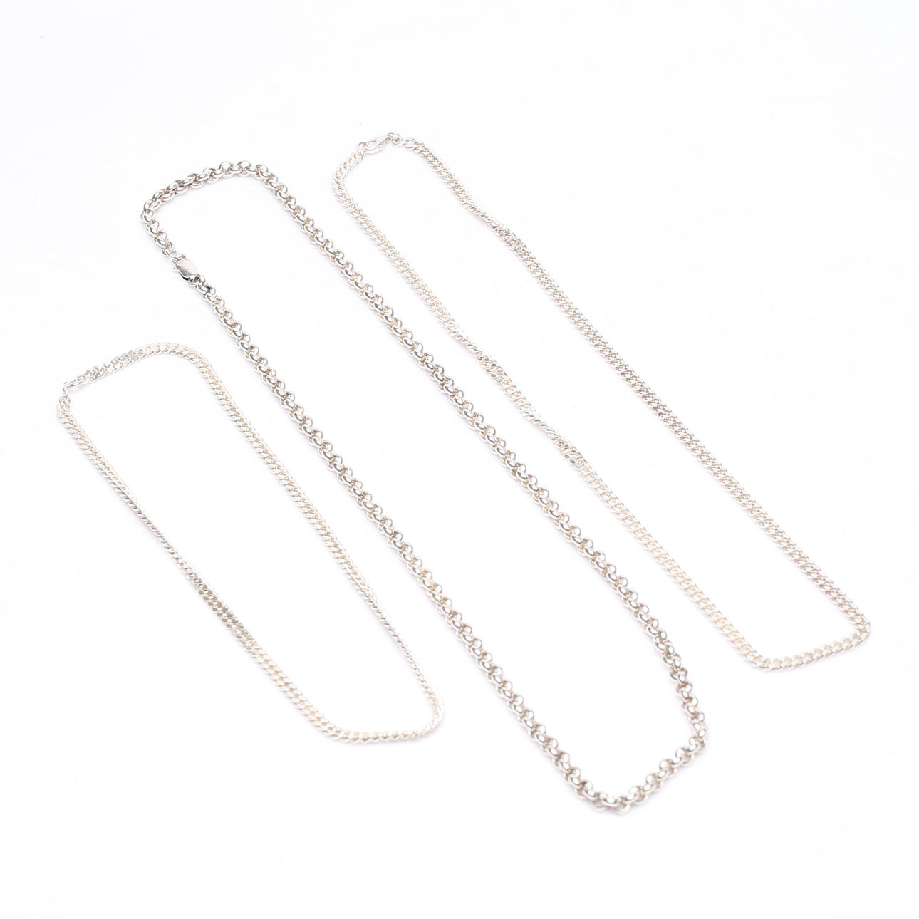 3 HALSKETTEN, Silber, Gewicht ca. 182,5 Gramm.
