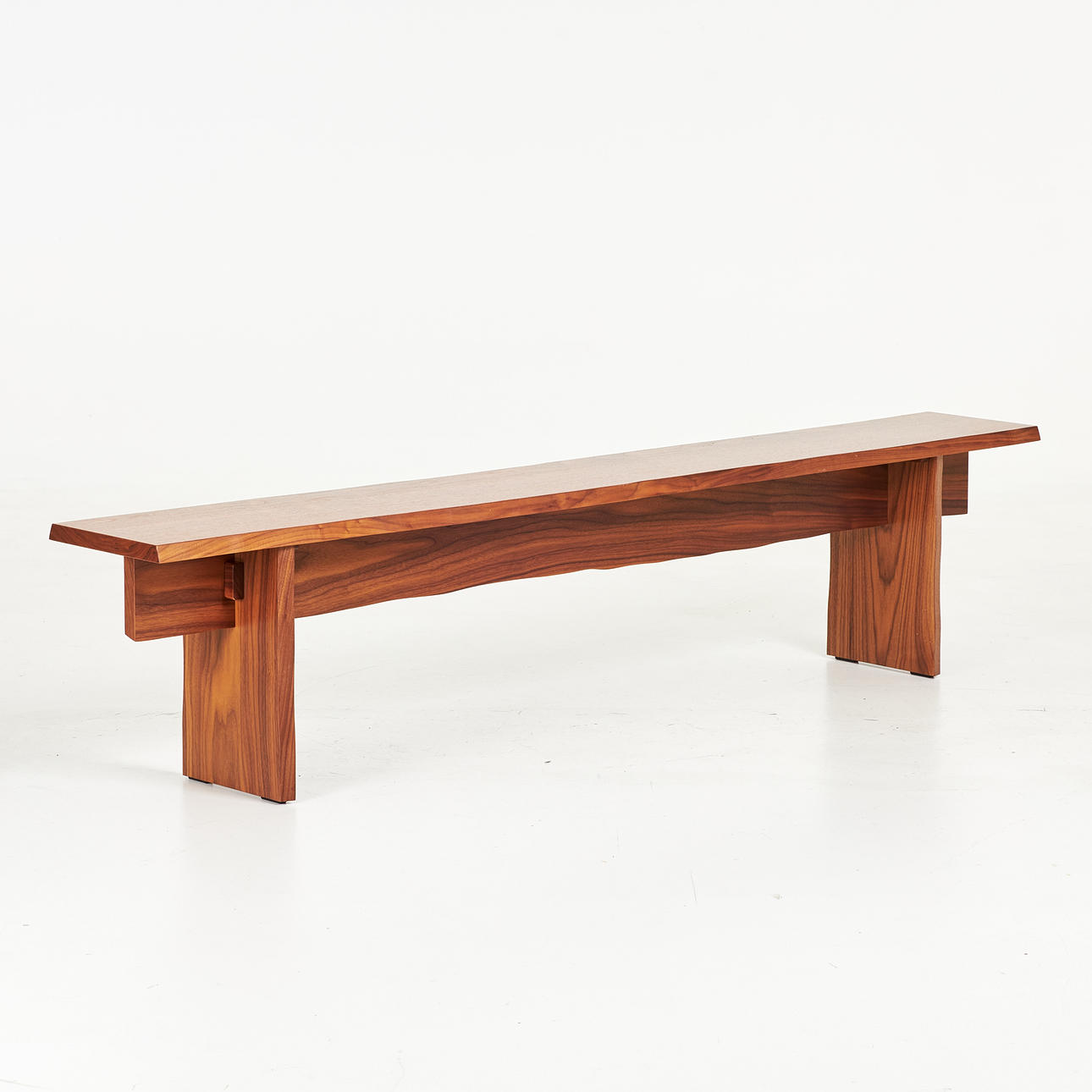 PHILIPPE MALOUIN. Bench, “Bookmatch”, for Home, solid walnut.