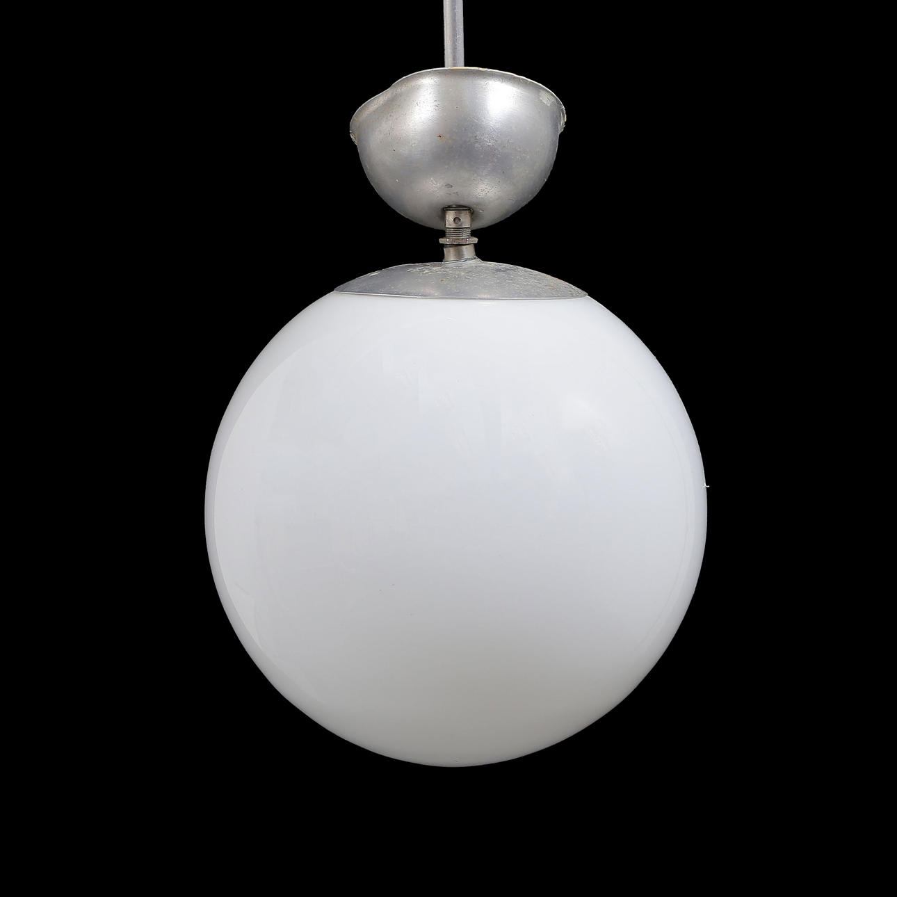 CEILING LAMP, ROUND GLASS CUP, 20TH CENTURY.