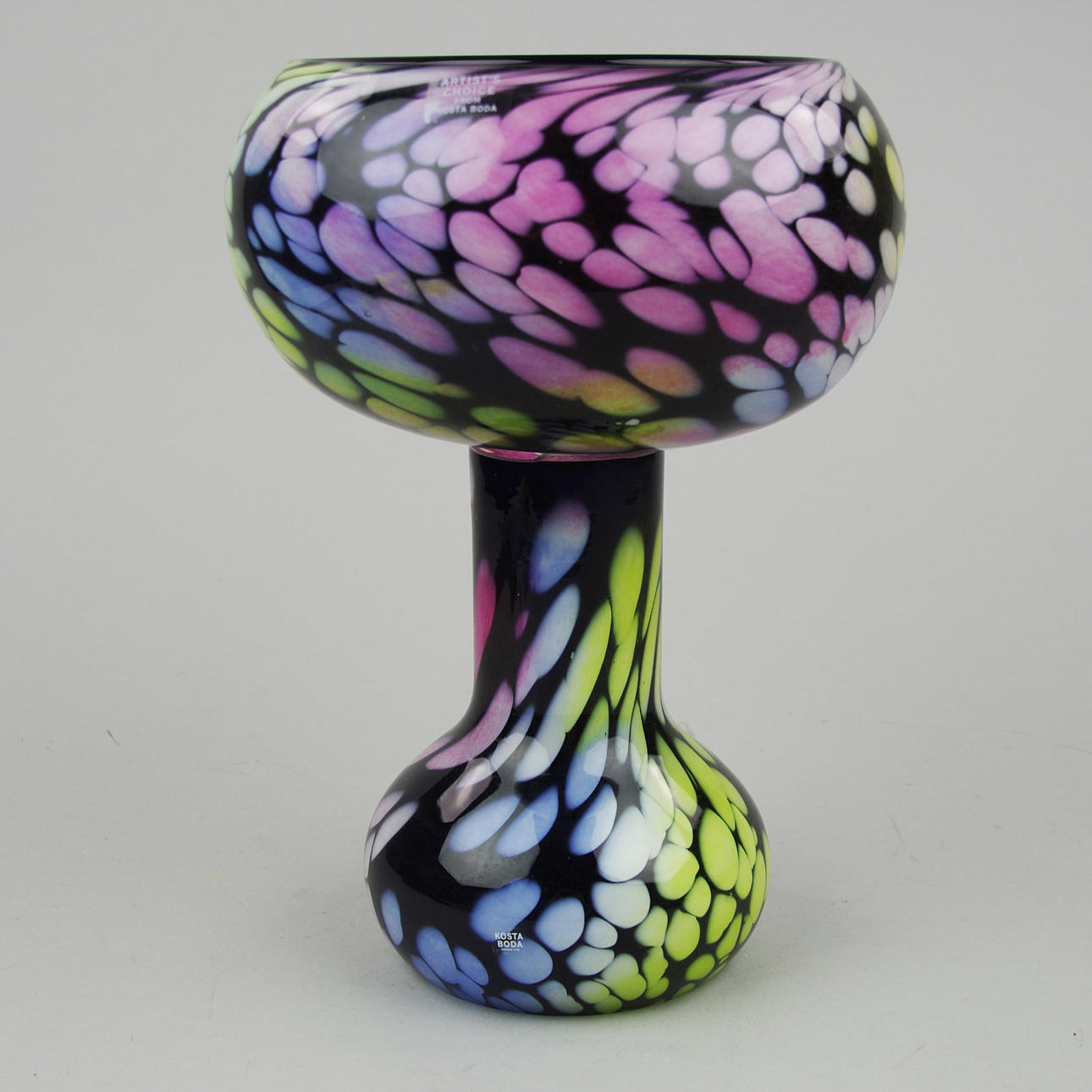 SKÅL PÅ FOT, konstglas, Ludvig Löfgren, Kosta Boda.