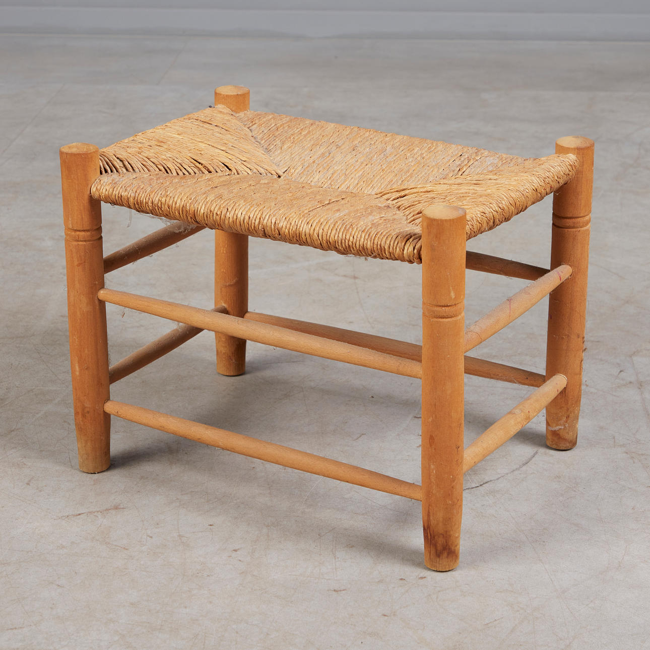 stool, beech, ruiswork, 1950s.