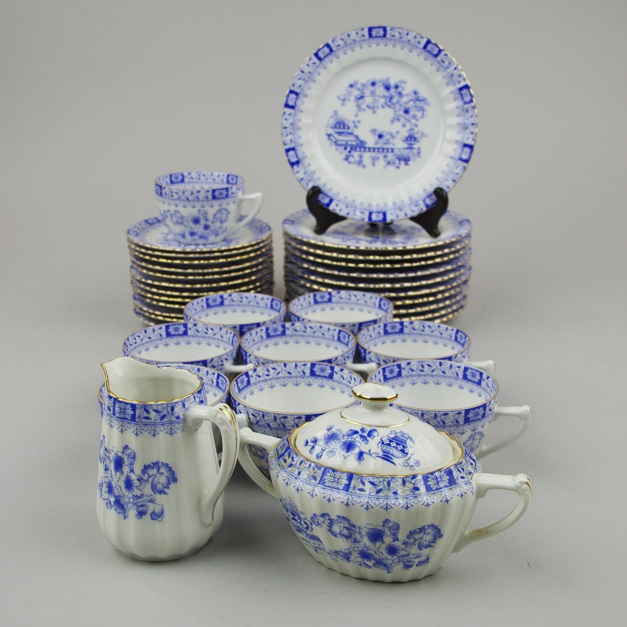 KAFFESERVIS, "China blau", Weiden, Bavaria.