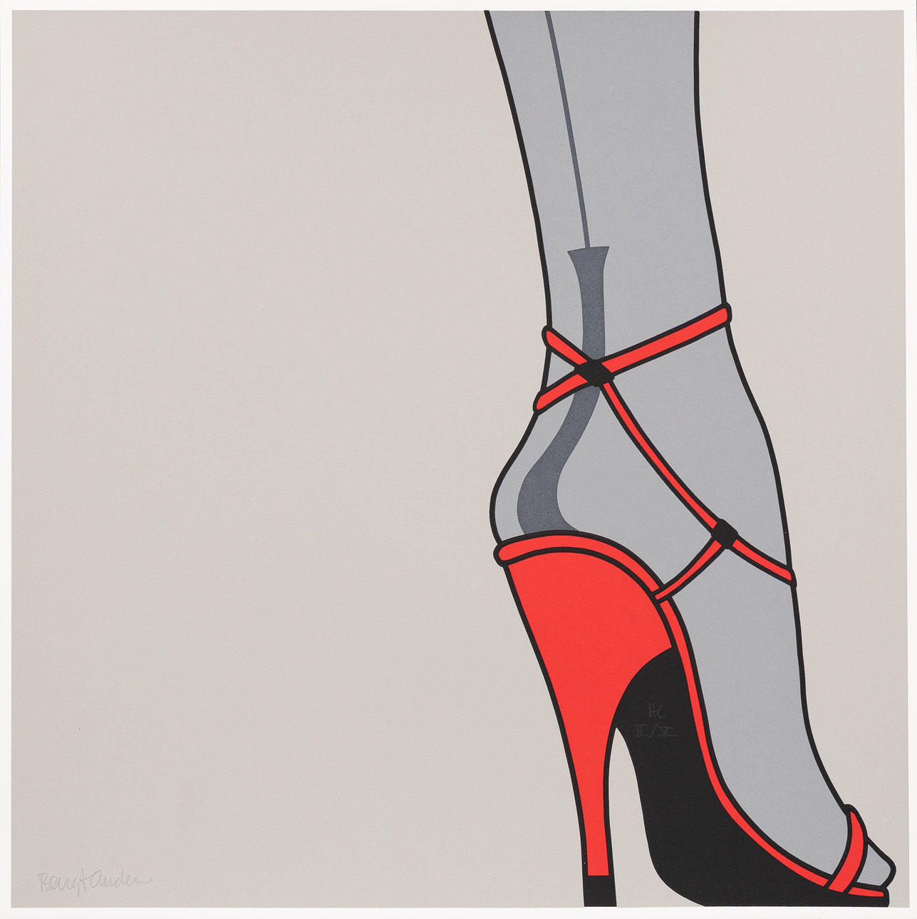 BENGT ANDERSSON. High-heeled shoe, silkscreen, numbered HC 2/5 and signed.