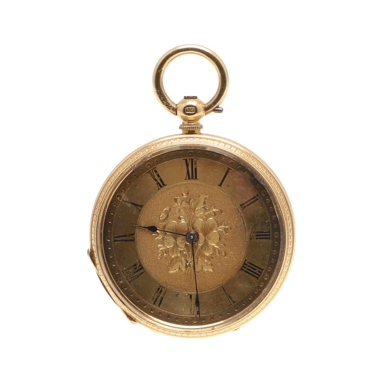 EINE TASCHENUHR AUS 18 KARAT GOLD.