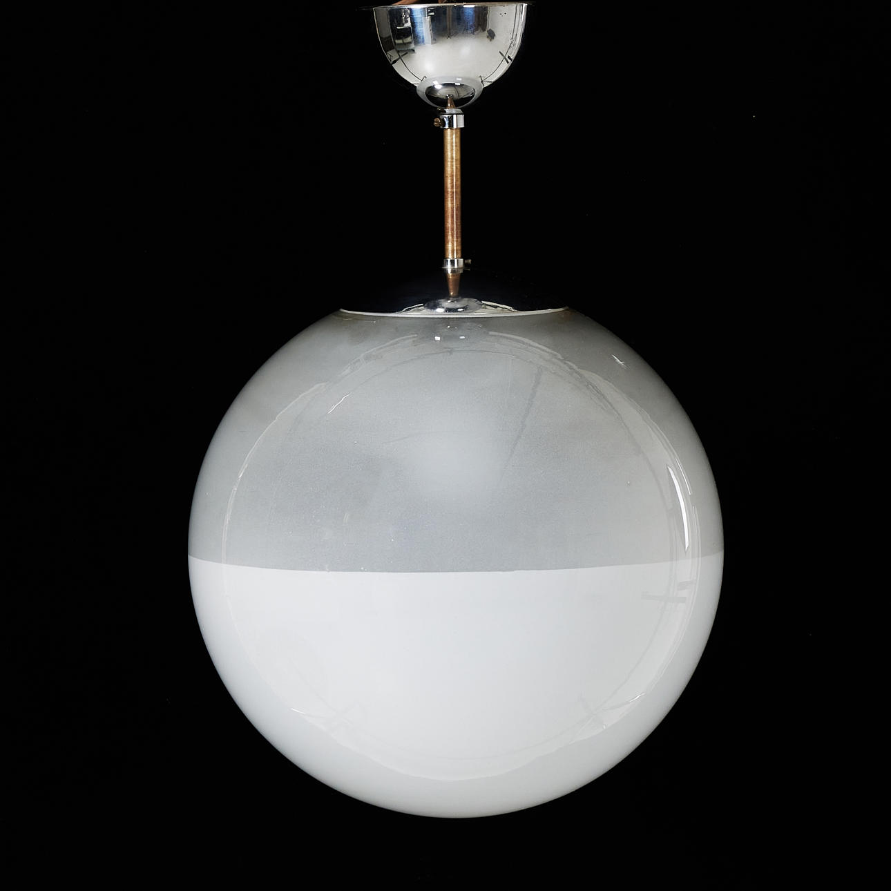 PAAVO TYNELL. Attributed to. ceiling lamp, model 50158 for Idman, the hive in frosted and opal glass, 1950s, missing the plaque.