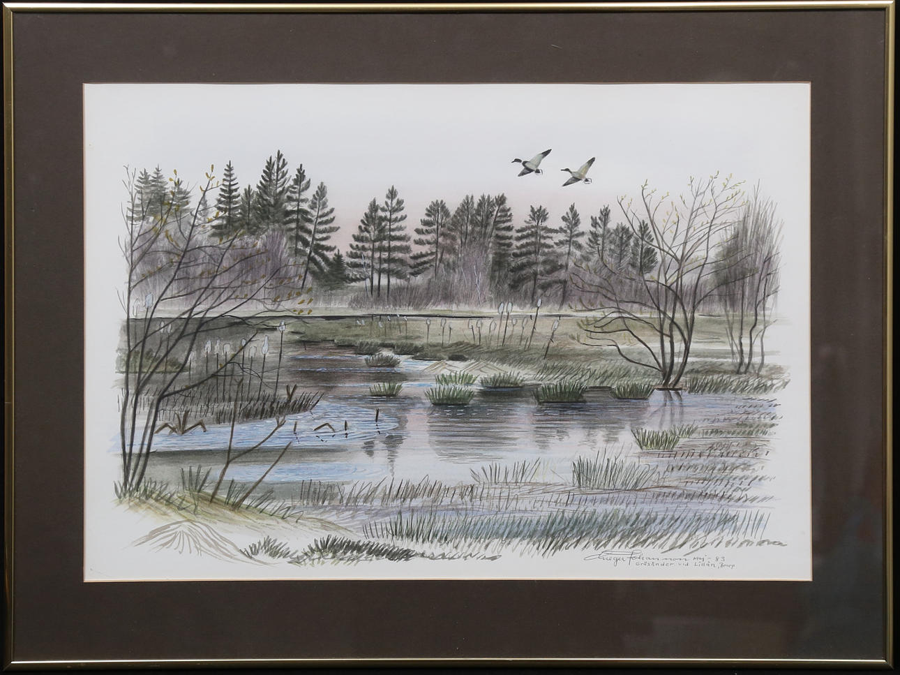 GREGER JOHANSSON. akvarel, signeret.