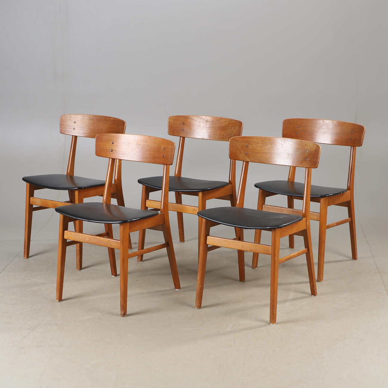 STOLAR, 5 stycken, teak/bok, Farstrup, Danmark.