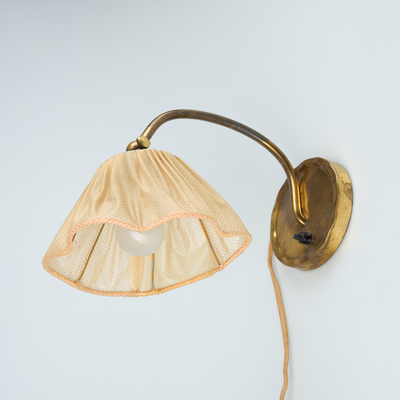 VÆGLAMPE, messing, stofskærm, Itsu.