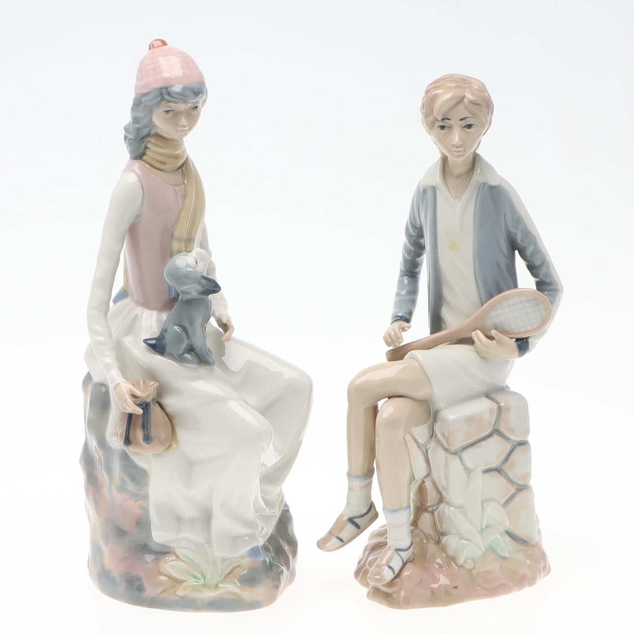 Two porcelain figurines, Casades, Spain.