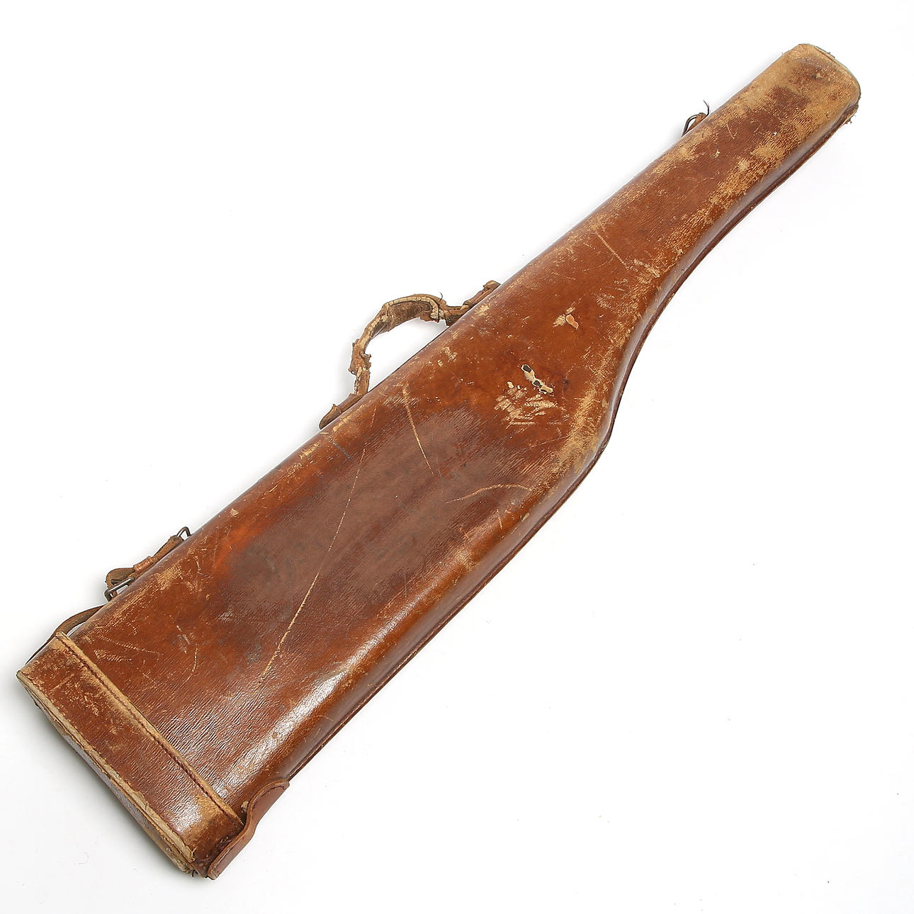 WEAPON CASE, so-called "leather ham", for split shotgun. 1900s.