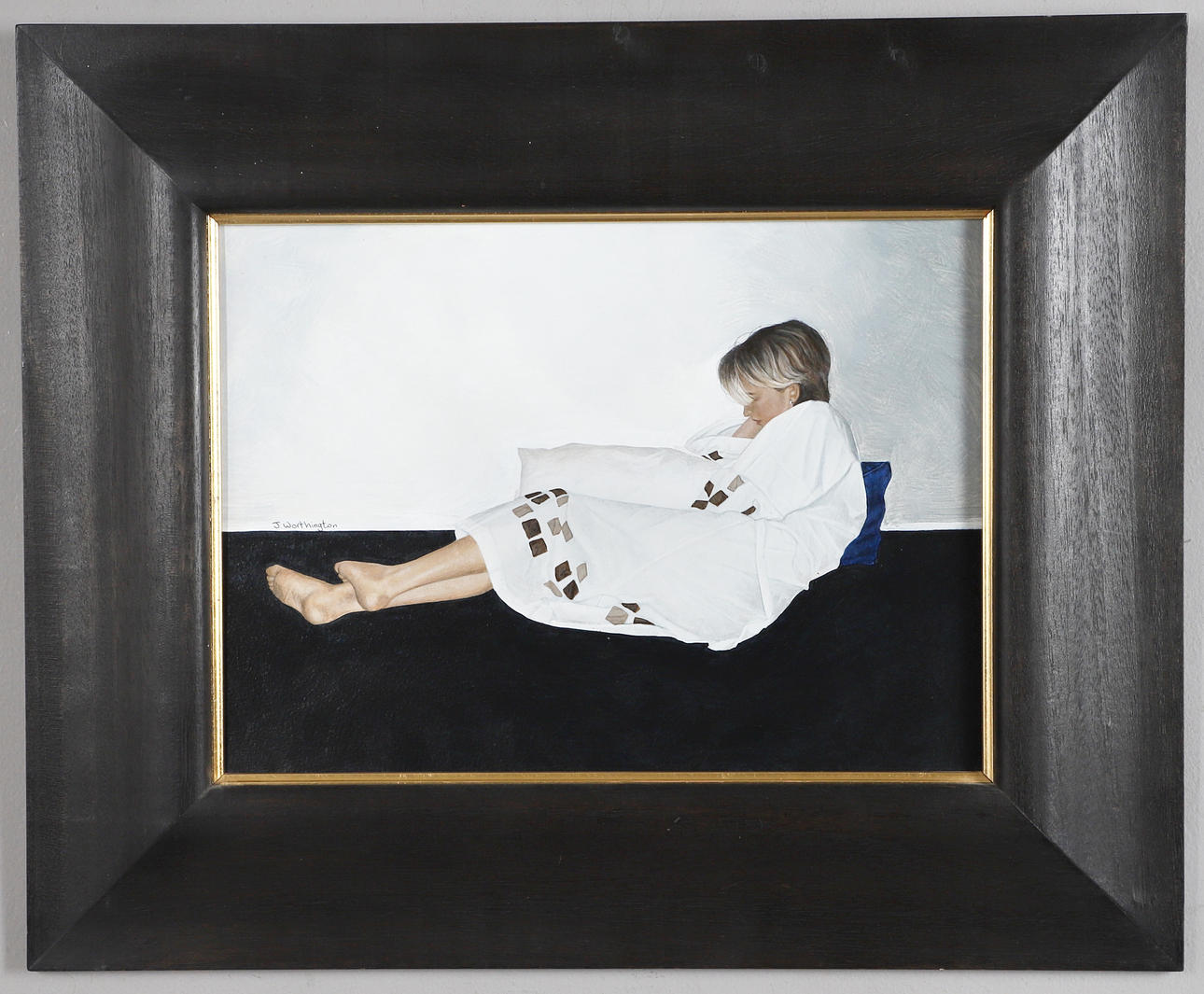 JOHN WORTHINGTON (CONTEMPORARY). RECLINING IN WHITE.