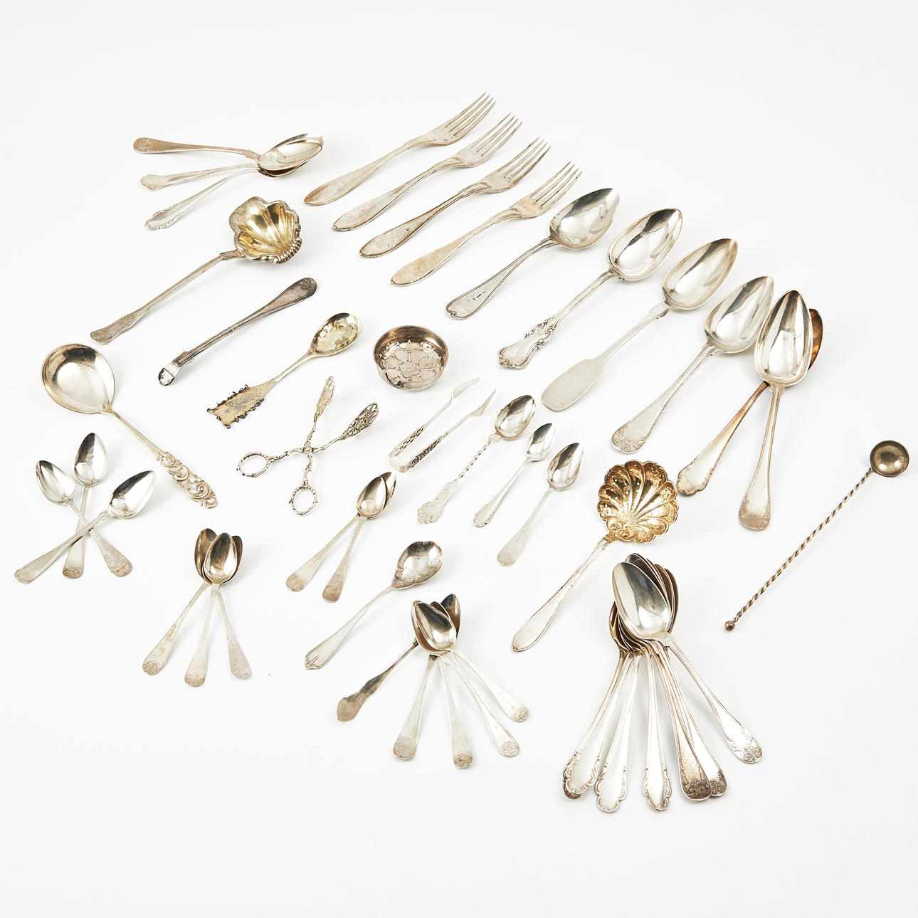 Besteckset, Silber, 18./20. Jahrhundert.
