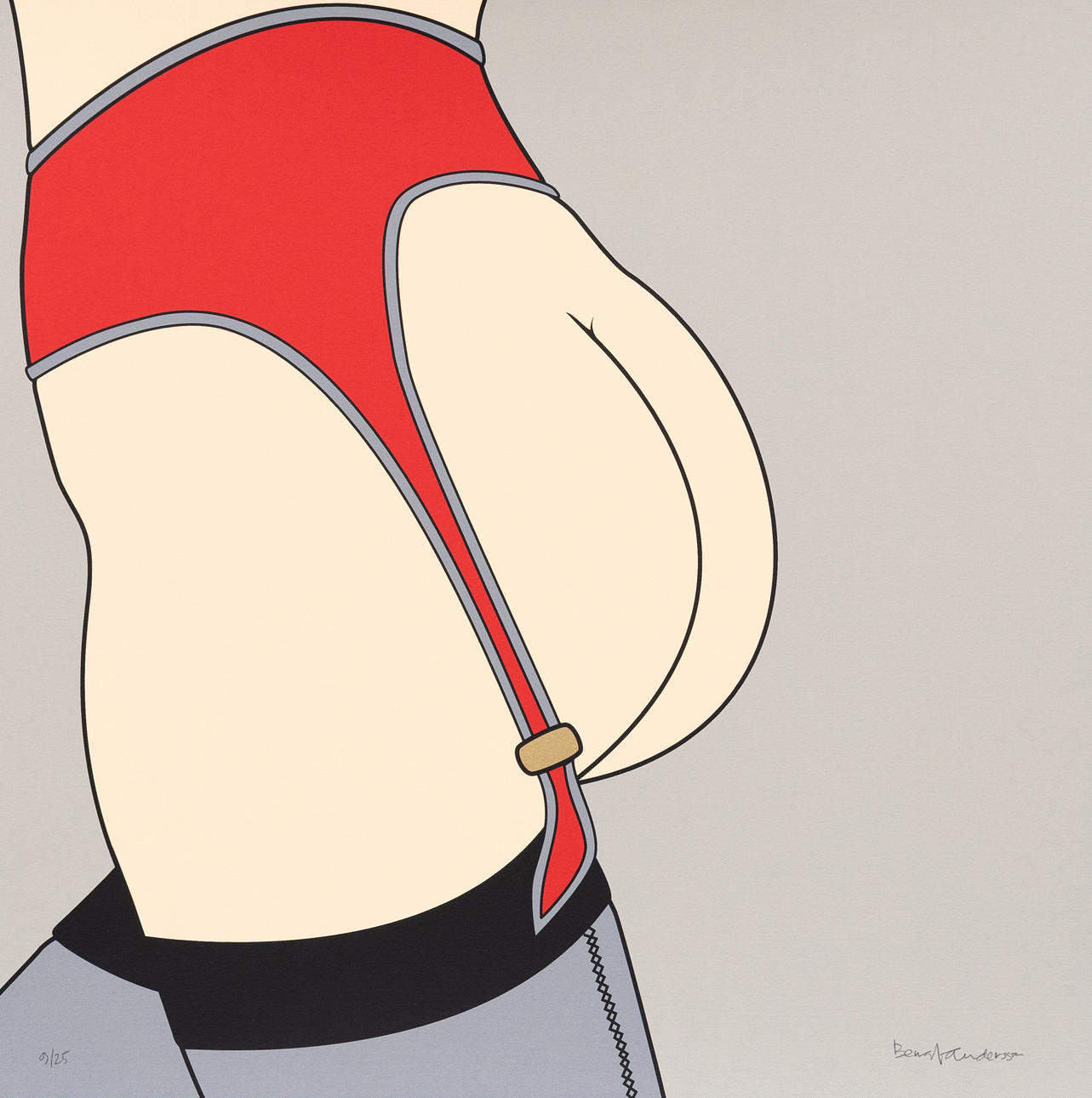 BENGT ANDERSSON. Erotic motif, silkscreen in colour, numbered 9/25 and signed.