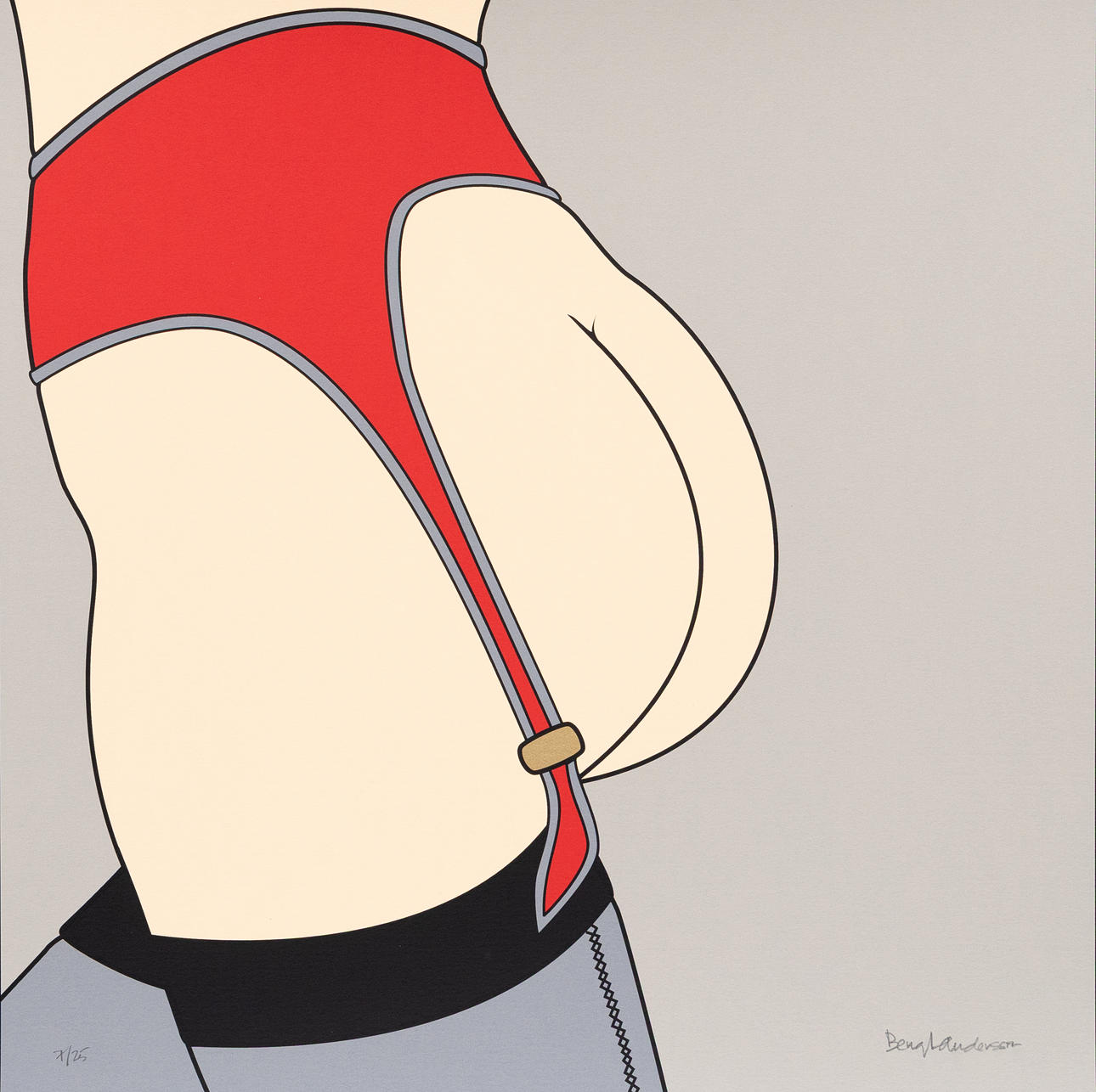 BENGT ANDERSSON. Erotic motif, silkscreen in colour, numbered 7/25 and signed.