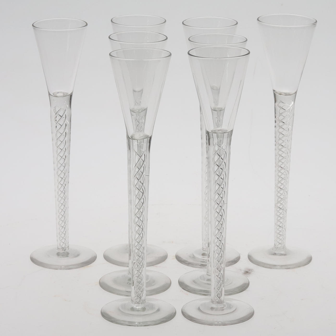SPETSGLAS. 8 ST. MED LUFTSPIRAL, 18-/1900-TAL.
