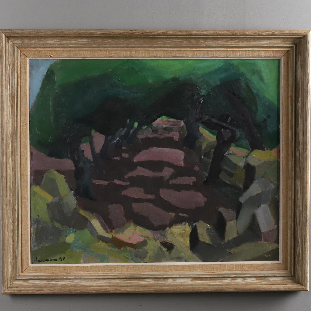 HARRY WICHMANN. OIL ON PANEL, “Allé”, signed and dated 50.