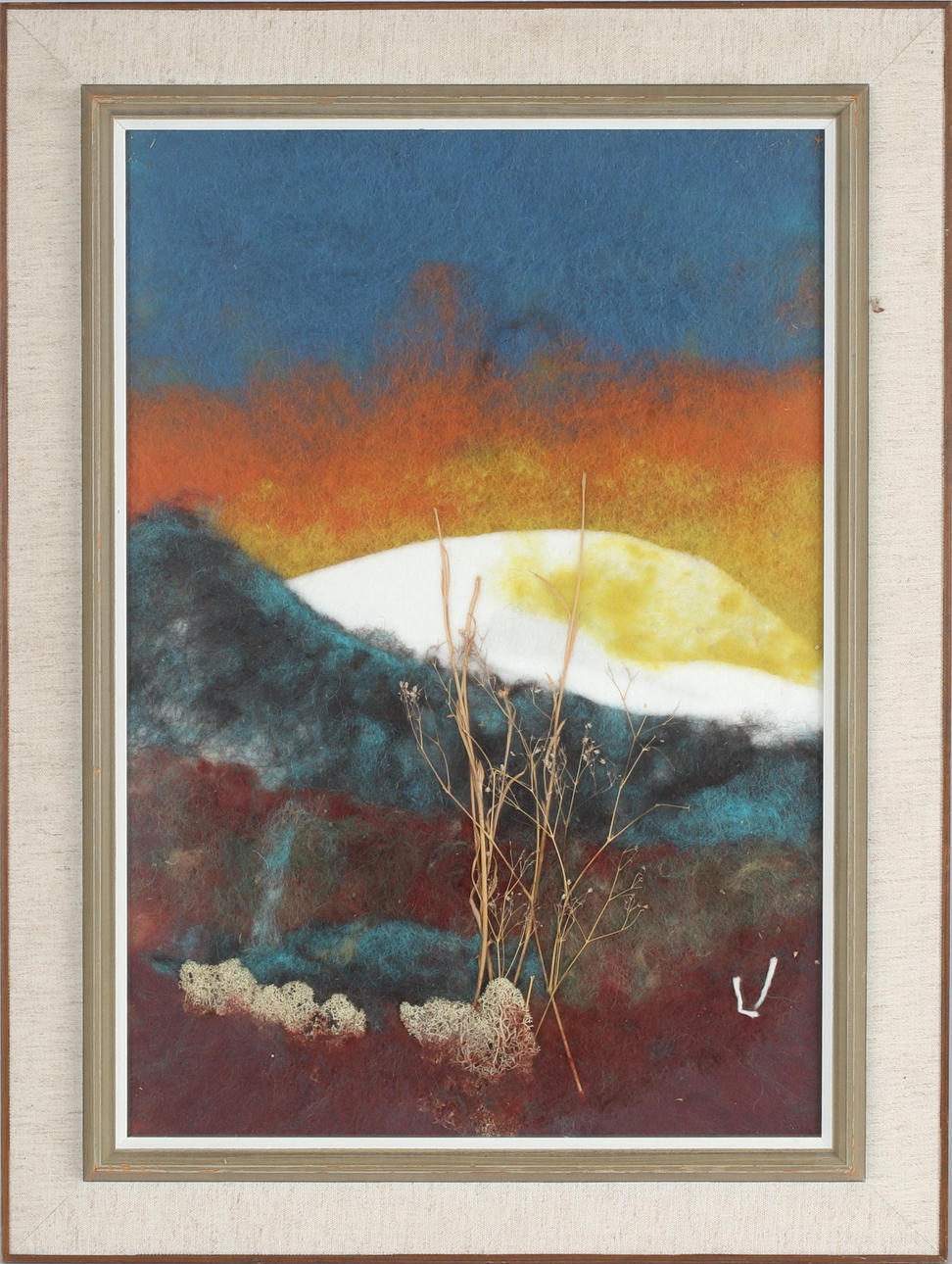 LISA JOHANSSON. Mountain landscape, wool, monogram signed.