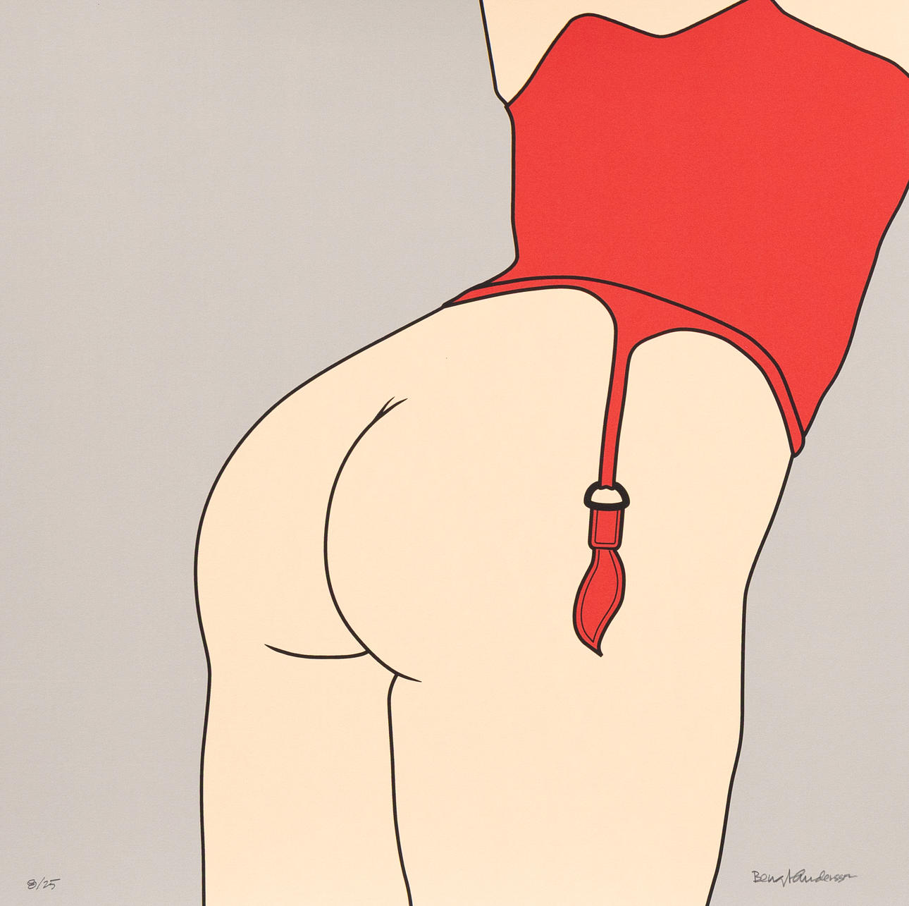 BENGT ANDERSSON. Erotic motif, silkscreen in colour, numbered 8/25 and signed.
